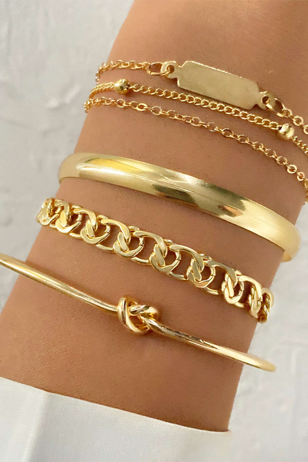 4 PIECE CHAIN BRACELETS SET