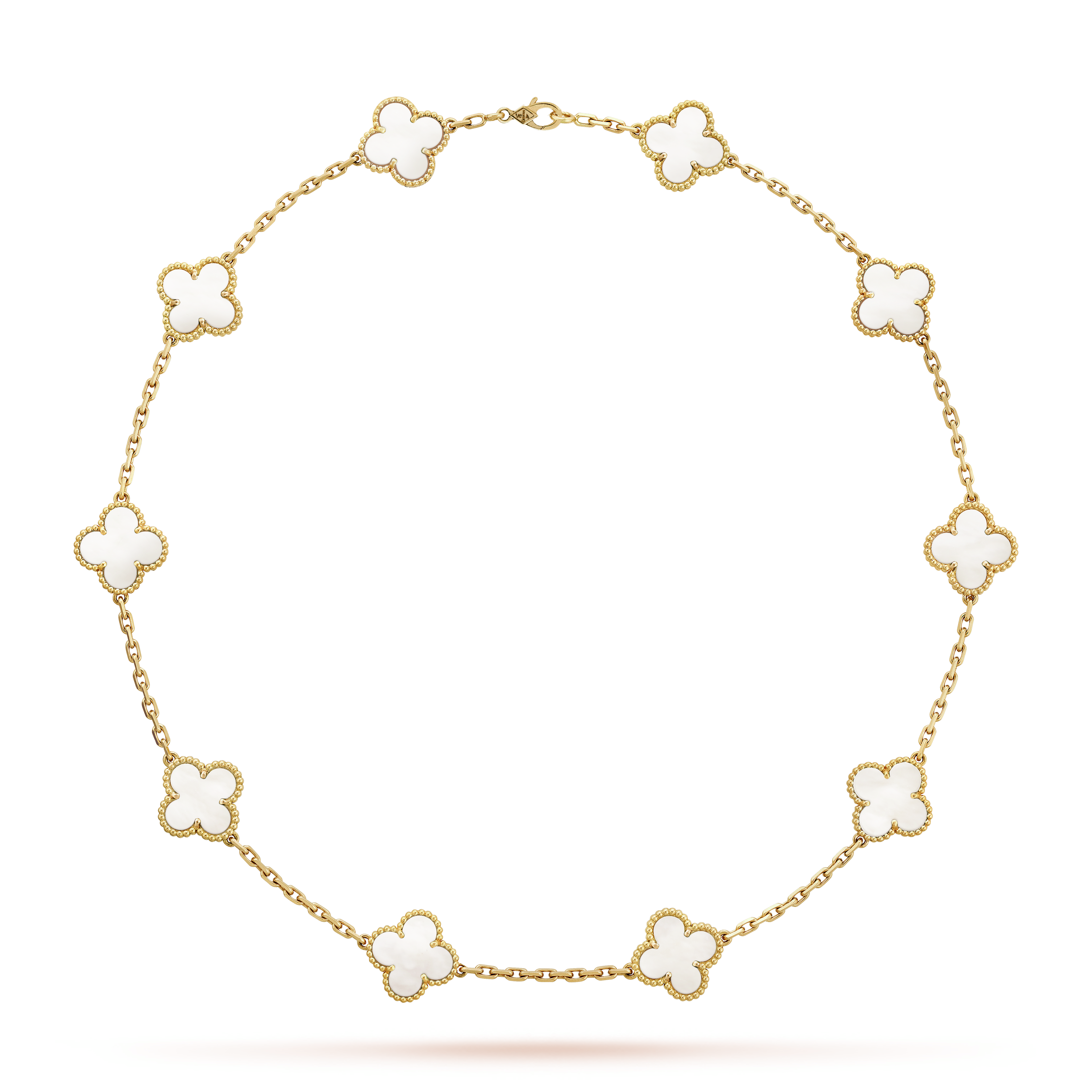 LAVISH CLOVER NECKLACE 10 MOTIFS - WHITE GOLD