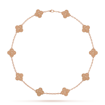 FLORAL CLOVER NECKLACE 10 MOTIFS - ROSE GOLD