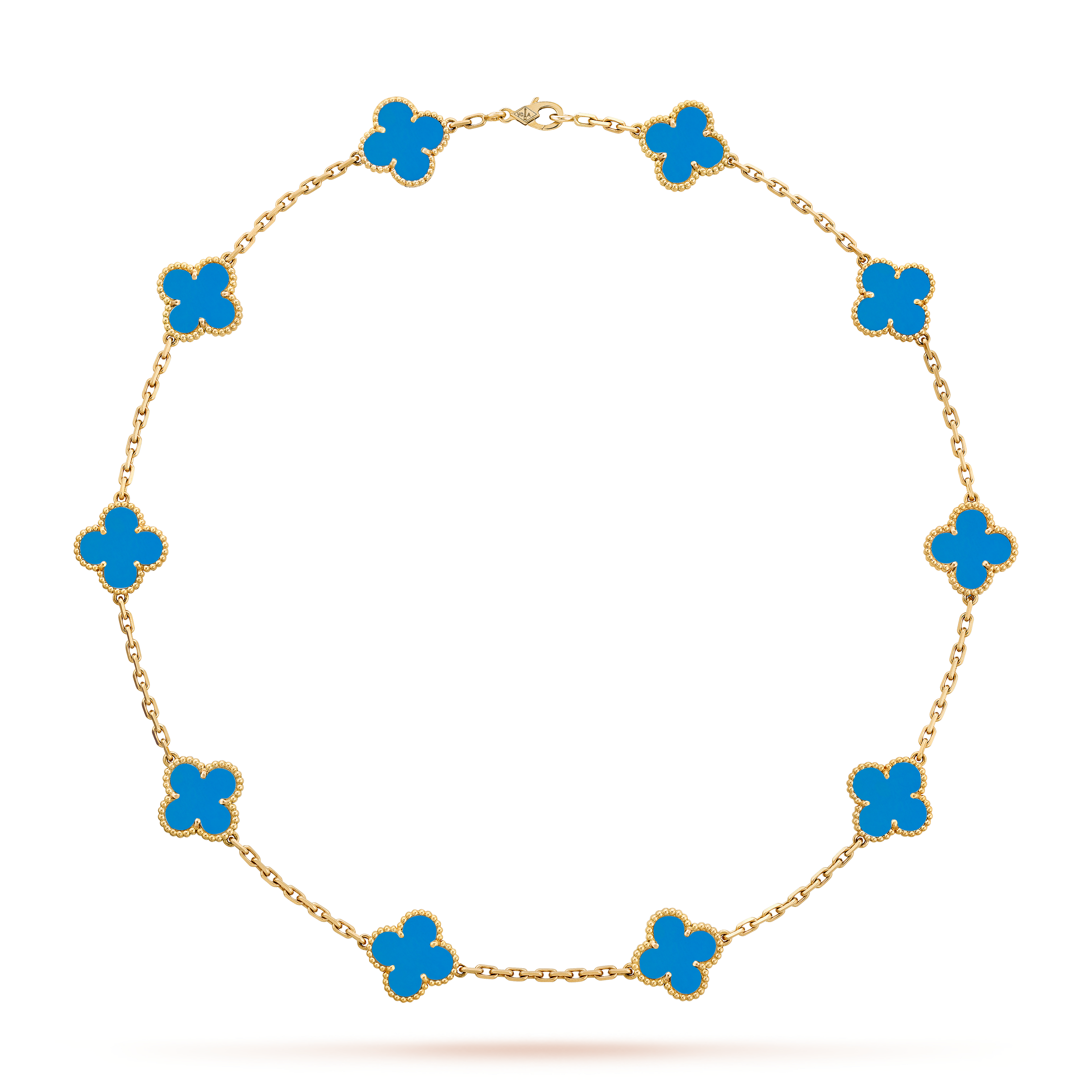 LAVISH CLOVER NECKLACE 10 MOTIFS - BLUE