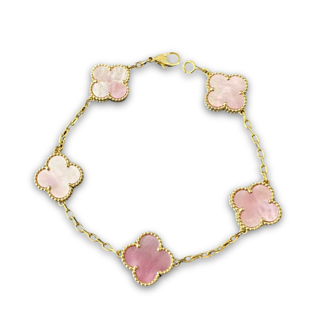 LUCKY PINK FOUR-LEAF CLOVER BRACELET