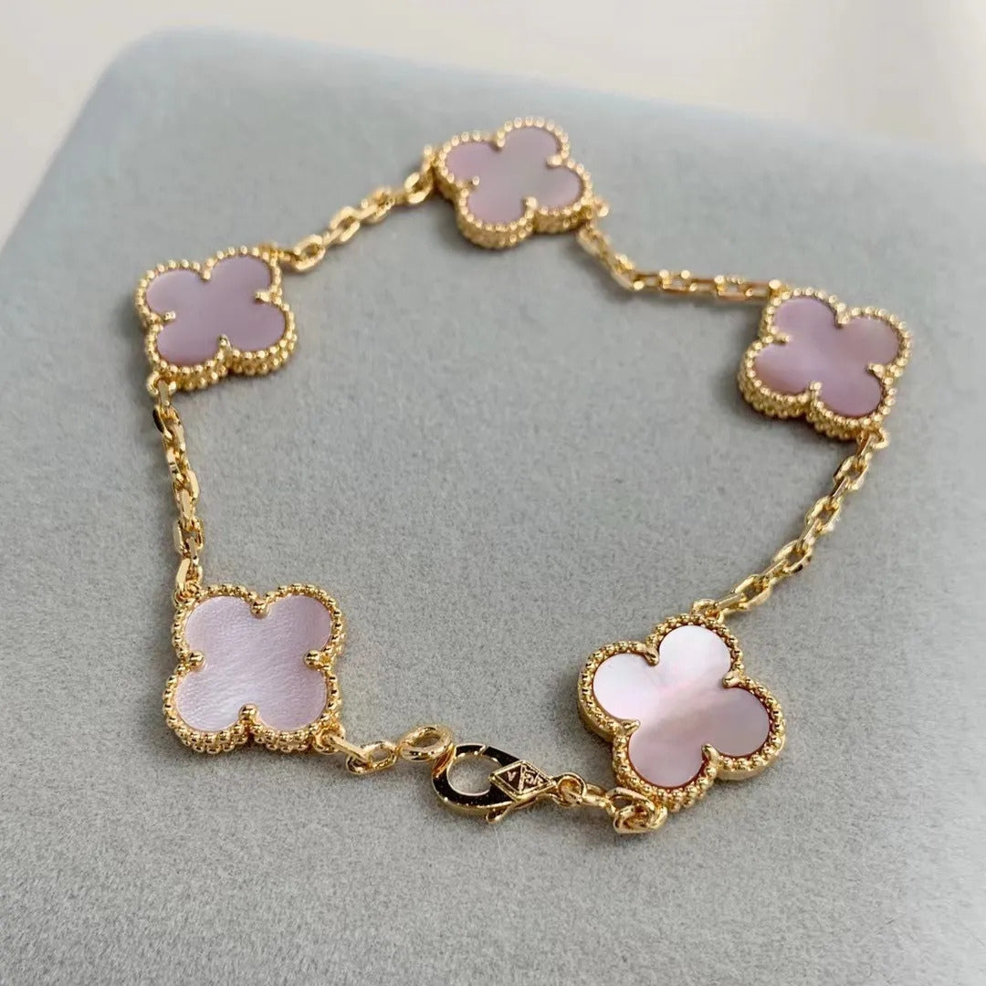 LUCKY PINK FOUR-LEAF CLOVER BRACELET