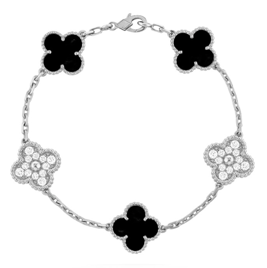 FOUR-LEAF CLOVER SILVER LUCKY Z/BLACK